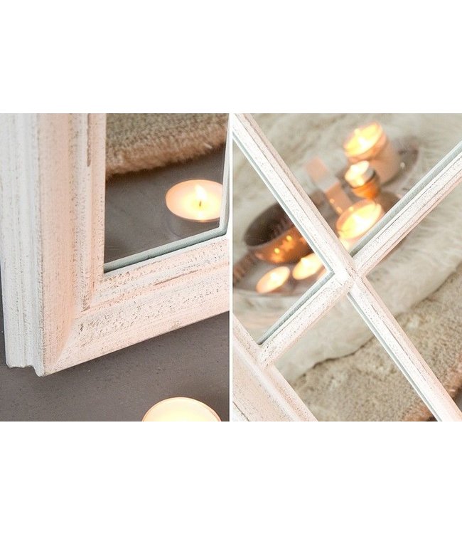 Invicta Interior Vintage wandspiegel CASTILLO 140cm creme in shabby chic design - 36881