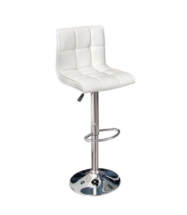 Invicta Interior In hoogte verstelbare barkruk MODENA witte barstoel met voetsteun - 36919