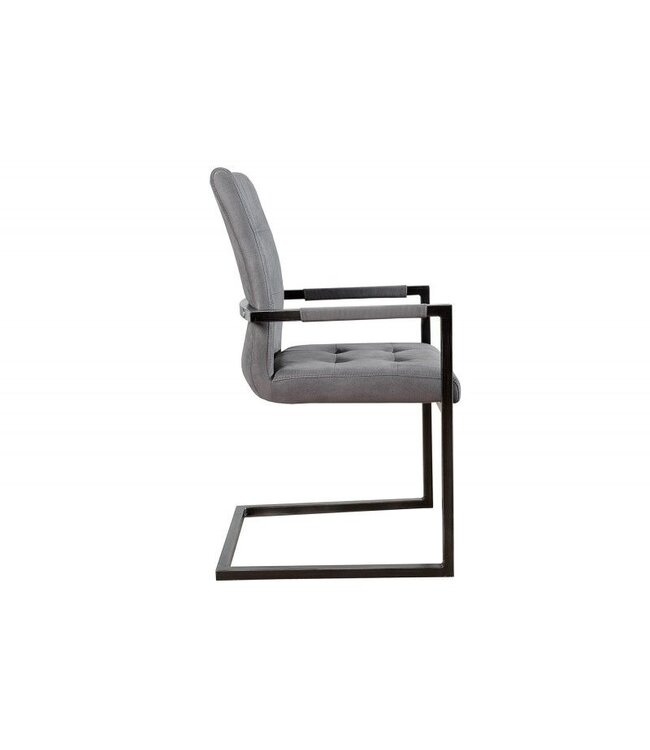 Invicta Interior Design sledestoel OXFORD vintage grijs met armleuning ijzeren frame - 36960