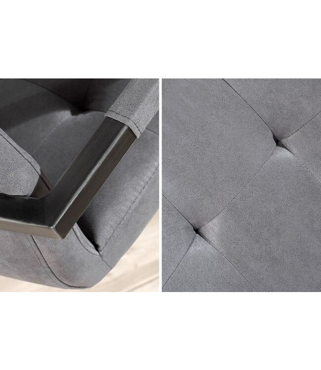 Invicta Interior Design sledestoel OXFORD vintage grijs met armleuning ijzeren frame - 36960