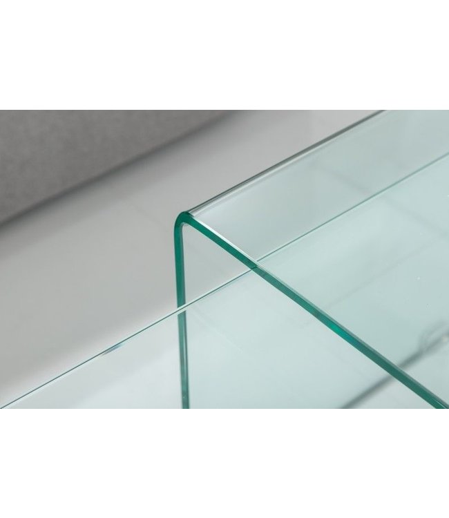 Invicta Interior Hoogwaardige set van 2 glazen salontafels FANTOME 100cm transparant - 37255