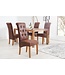 Invicta Interior Elegante stoel CASA vintage bruin met decoratieve knopen massief houten poten - 37292