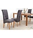 Invicta Interior Elegante stoel CASA vintage grijs met decoratieve knopen massief houten poten - 37293