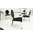 Invicta Interior Elegante stoel MODERN BAROQUE zwart fluweel met knopen roestvrijstalen poten - 37354