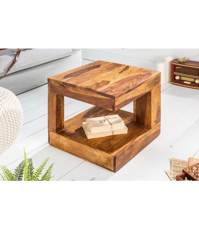 Invicta Interior Massief kostbare houten salontafel GIANT 45cm Sheesham Stone Finish - 37459