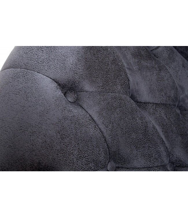 Invicta Interior Chesterfield vleugelfauteuil antiekgrijs met knoopstiksel en veerkern - 37473