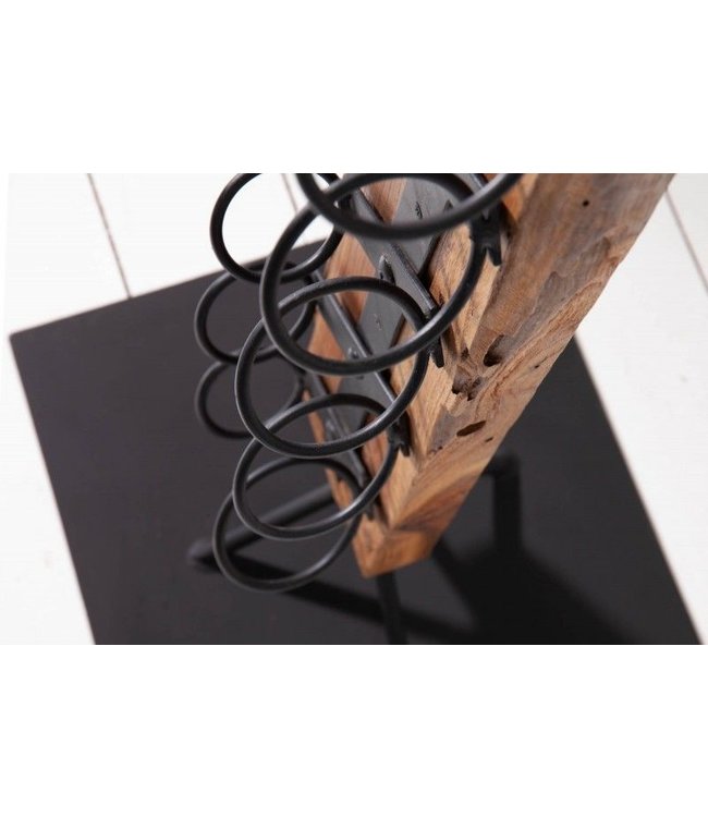 Invicta Interior Massief wijnrek BARRACUDA 140cm teakhouten rustieke flessenhouder - 37630