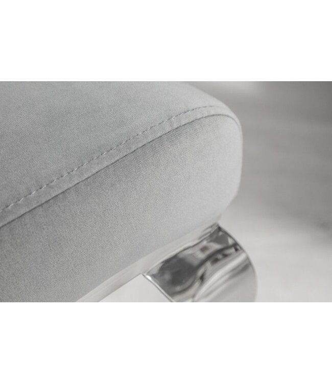 Invicta Interior Elegante stoel MODERN BAROQUE edelgrijze fluwelen stoelpoten van roestvrij staal - 37906