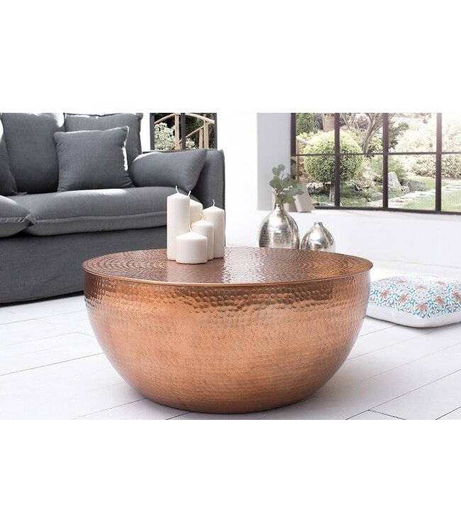 Invicta Interior Ronde salontafel ORIENT II 60cm koper metaal aluminium gehamerd ontwerp handgemaakt - 37912