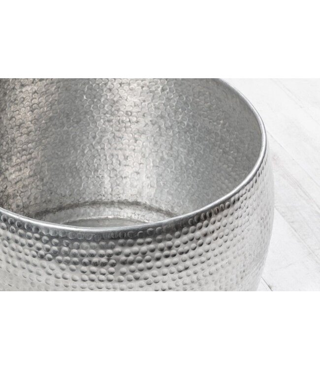 Invicta Interior Ronde salontafel ORIENT II 60cm zilver metaal aluminium gehamerd ontwerp handgemaakt - 37913
