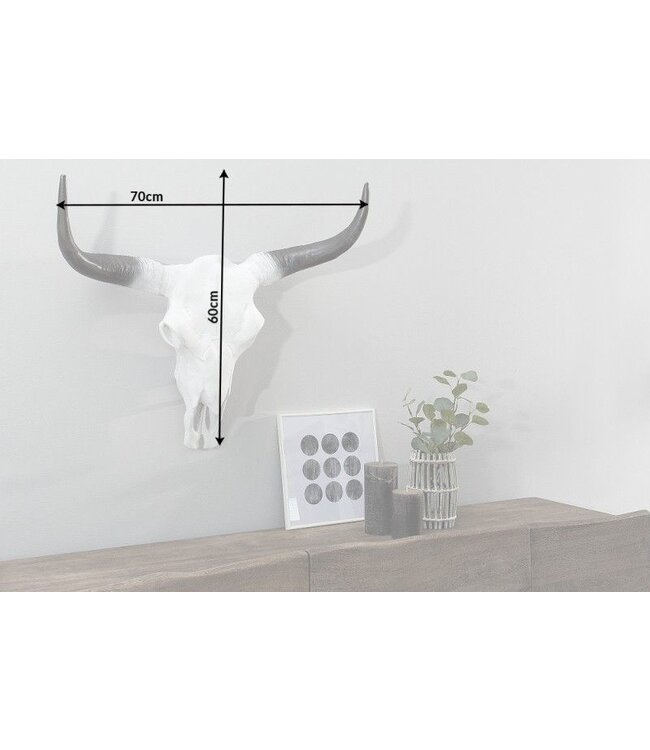 Invicta Interior Imposante buffelschedel EL TORO 70cm natuurlijk massief aluminium - 37914