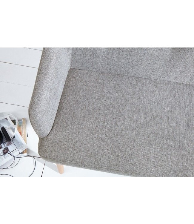 Invicta Interior Design bank SCANDINAVIA MEESTERSTUK 116cm lichtgrijs beukenhout met armleuning - 37925