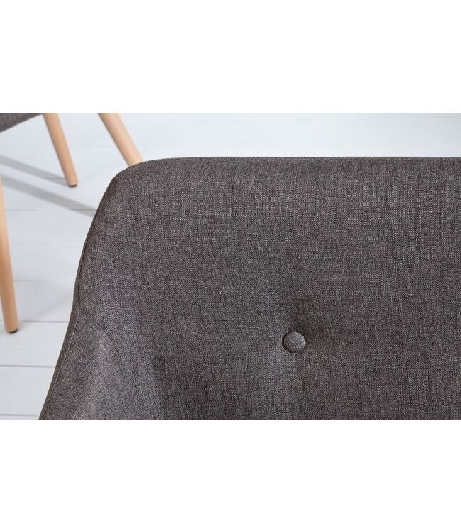 Invicta Interior Design bank SCANDINAVIA MEESTERSTUK 116cm grijs beukenhout met armleuning - 37926