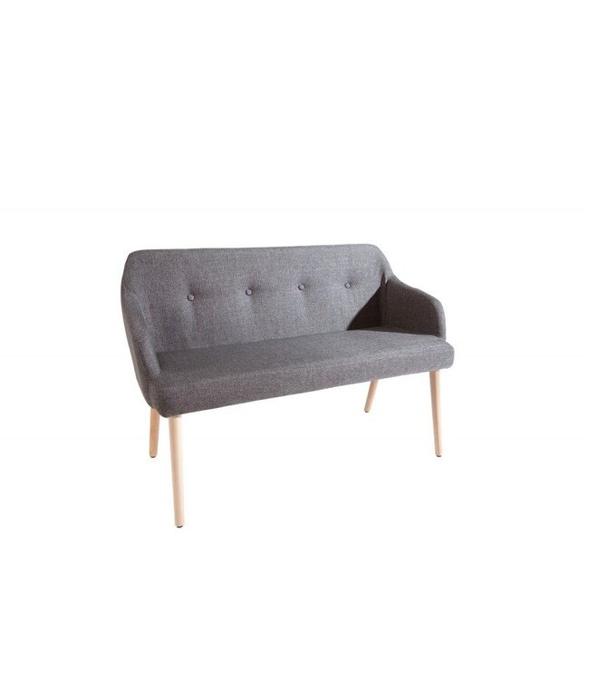 Invicta Interior Design bank SCANDINAVIA MEESTERSTUK 116cm grijs beukenhout met armleuning - 37926