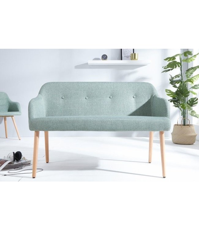 Invicta Interior Design bank SCANDINAVIA MEESTERSTUK 116cm groen beukenhout met armleuning - 37928