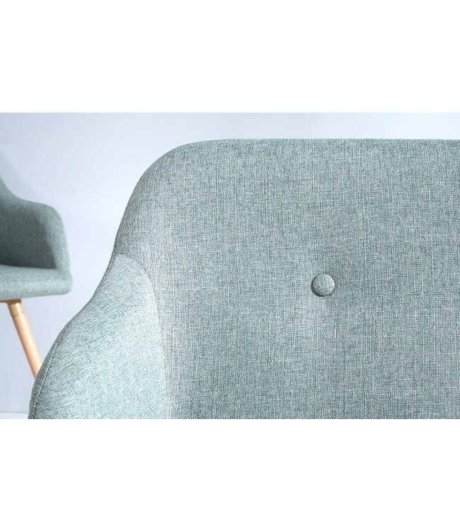 Invicta Interior Design bank SCANDINAVIA MEESTERSTUK 116cm groen beukenhout met armleuning - 37928