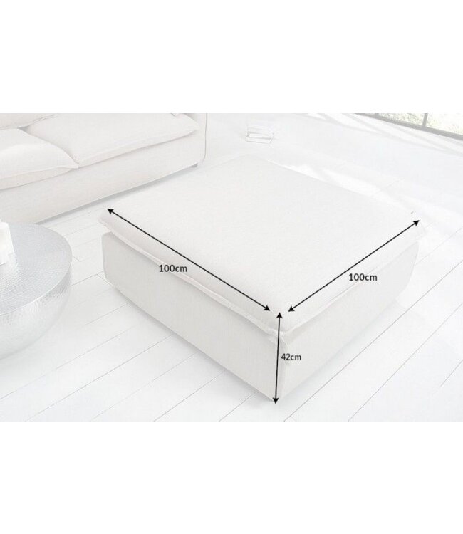 Invicta Interior Grote kruk HEAVEN 100cm natuurlijke linnen stof - 37933