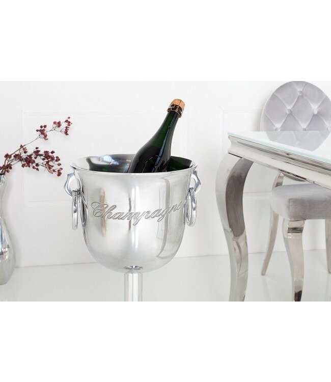 Invicta Interior Elegante champagnekoeler CHAMPAGNE 75cm gepolijste zilveren flessenkoeler - 38068