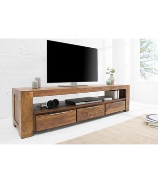 Invicta Interior Massief tv-meubel MAKASSAR 170 cm dressoir met sheesham steenafwerking en drie lades - 38111