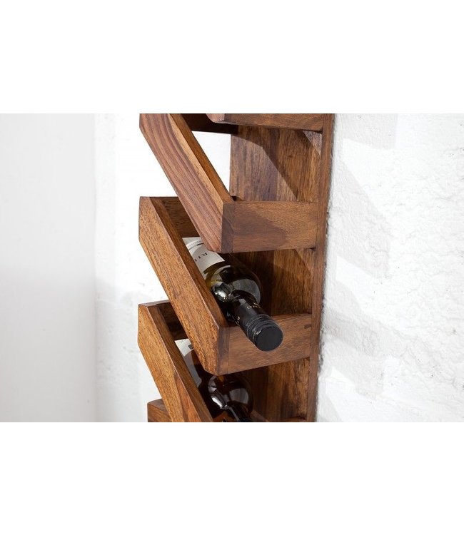 Invicta Interior Massief wijnrek MAKASSAR 70cm Sheesham voor 5 flessen wandplank - 38116