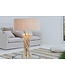 Invicta Interior Design drijfhout tafellamp WILD NATURE 62cm zand met linnen kap - 38154