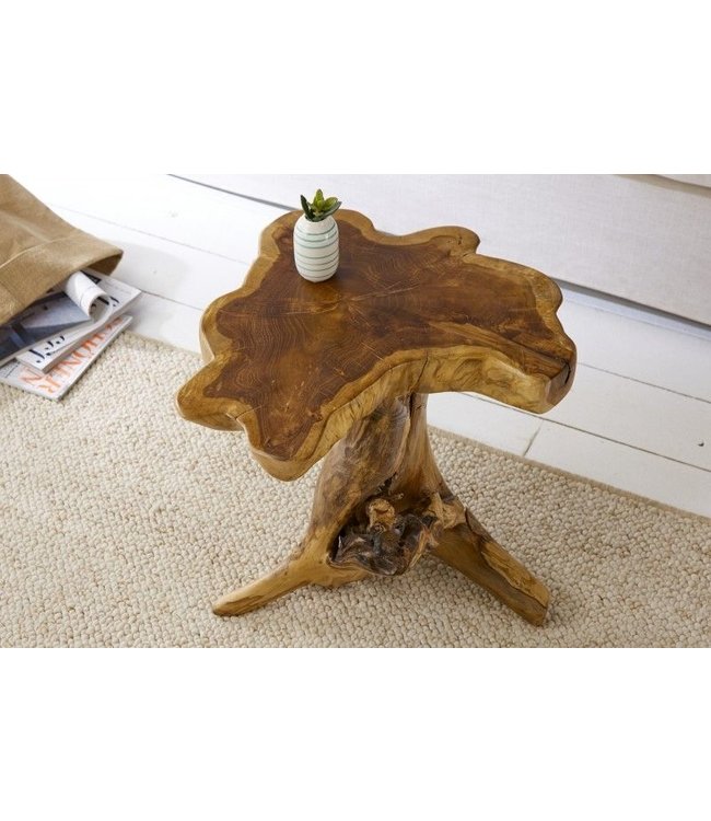 Invicta Interior Massieve bijzettafel ROOT 40cm teak met jaarringen - 38237