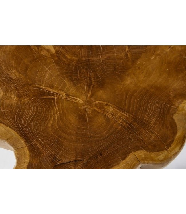 Invicta Interior Massieve bijzettafel ROOT 40cm teak met jaarringen - 38237