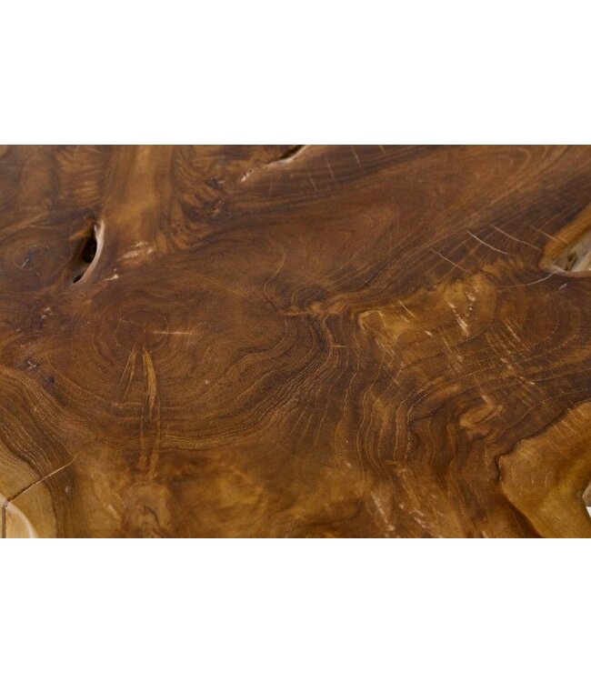 Invicta Interior Massieve bijzettafel ROOT 60cm teak met jaarringen - 38238