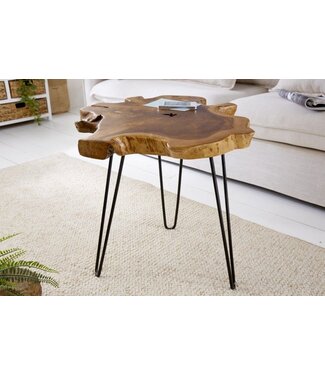 Invicta Interior Unieke bijzettafel WILD 50cm teakhouten salontafel - 38243