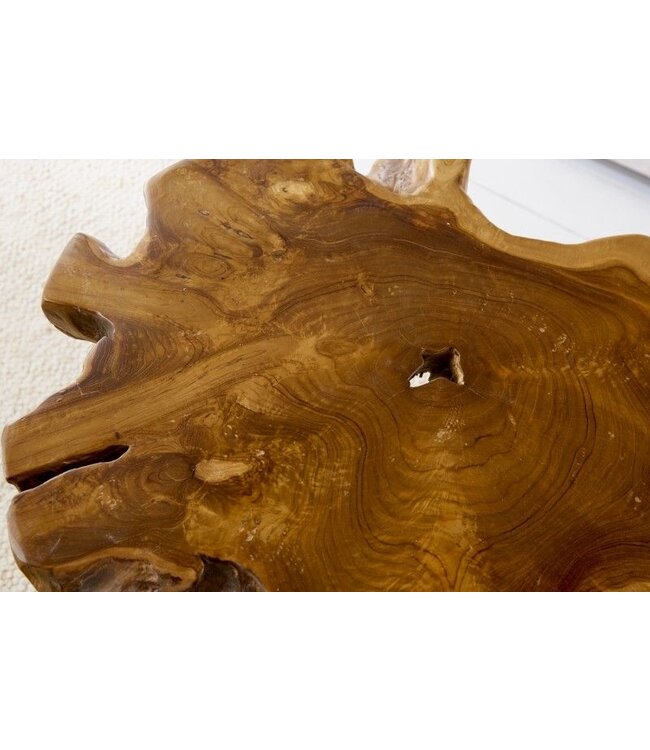 Invicta Interior Unieke bijzettafel WILD 50cm teakhouten salontafel - 38243