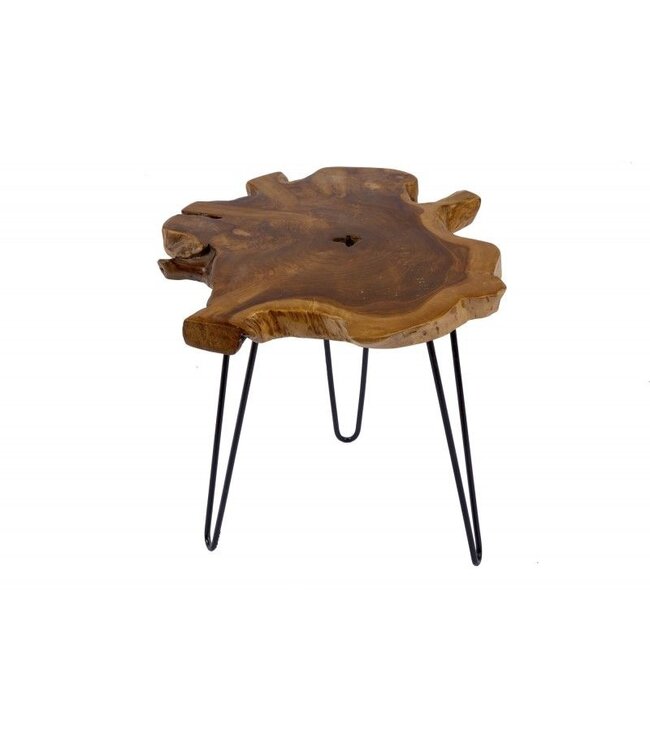Invicta Interior Unieke bijzettafel WILD 50cm teakhouten salontafel - 38243