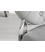 Invicta Interior Elegante stoel MODERN BAROK edel grijs fluweel met knopen roestvrijstalen poten - 38342