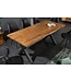 Invicta Interior Massief houten eettafel MAMMUT NATURE 180cm acaciaboom rand X-frame antraciet 3,5cm tafelblad - 38352