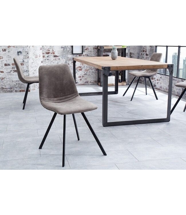 Invicta Interior Retro stoel AMSTERDAM STOEL taupe grijs design klassieker - 38366