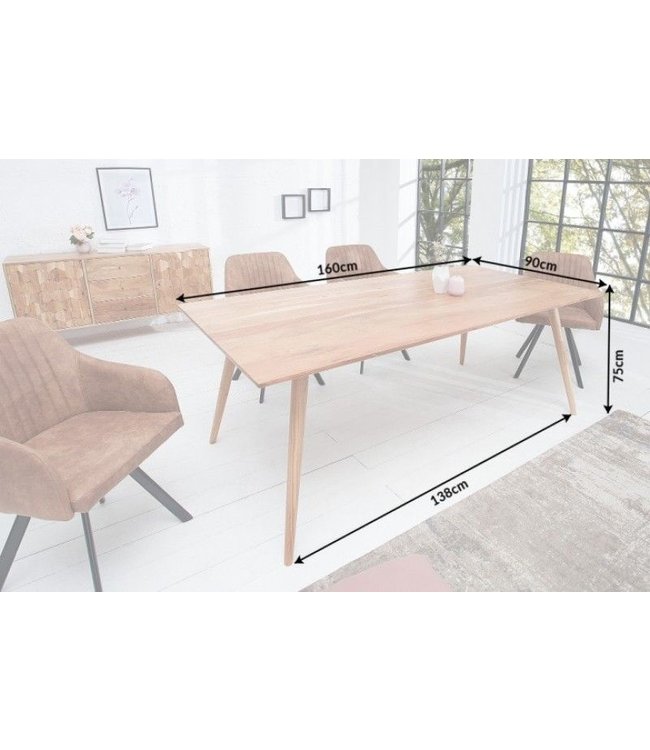 Invicta Interior Massieve eettafel MYSTIC LIVING 160cm natuurlijk acacia massief hout - 38418