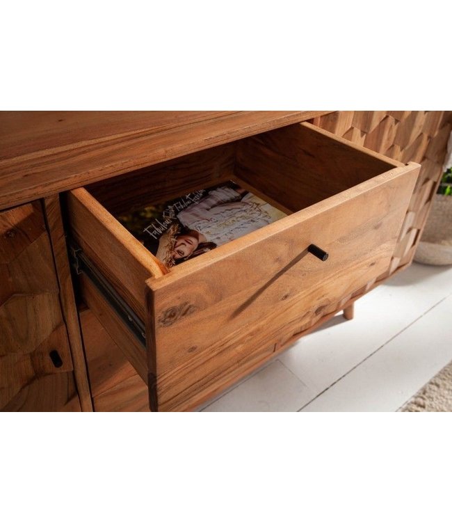 Invicta Interior Massief dressoir MYSTIC LIVING 145cm natuurlijk acacia 3D oppervlak massief hout - 38420