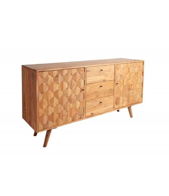Invicta Interior Massief dressoir MYSTIC LIVING 145cm natuurlijk acacia 3D oppervlak massief hout - 38420