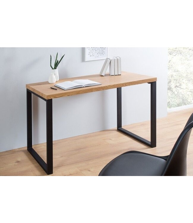 Invicta Interior Design bureau OAK DESK 120cm eiken vintage metalen frame zwart - 38428