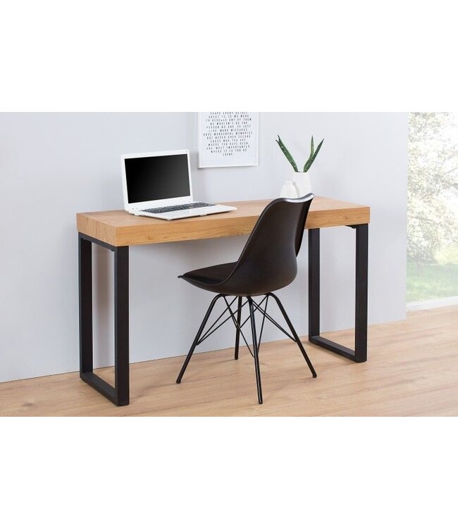 Invicta Interior Design console OAK DESK 120cm eiken vintage metalen frame bureau - 38429