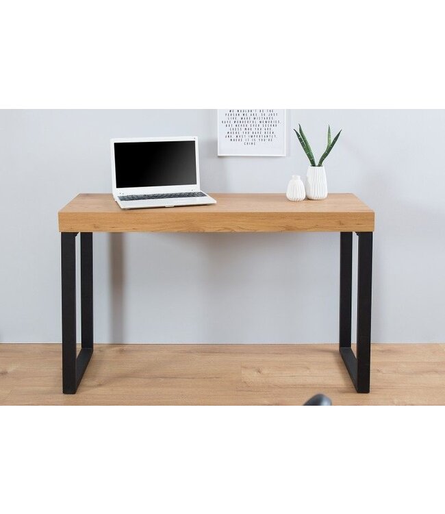 Invicta Interior Design console OAK DESK 120cm eiken vintage metalen frame bureau - 38429