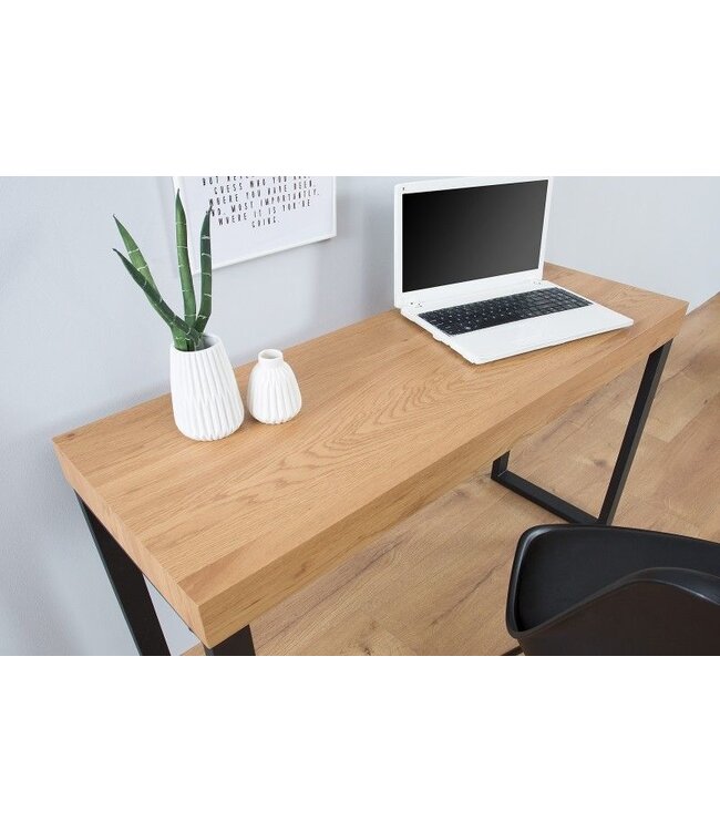 Invicta Interior Design console OAK DESK 120cm eiken vintage metalen frame bureau - 38429