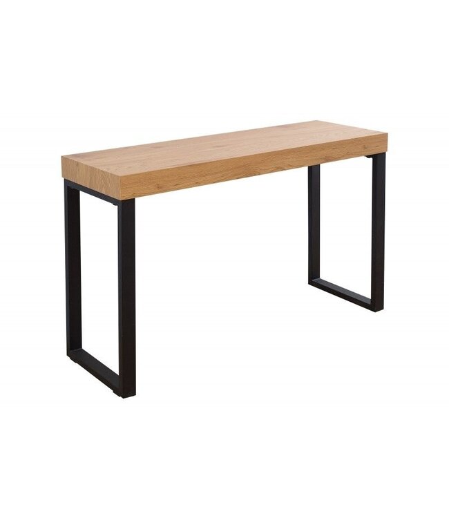 Invicta Interior Design console OAK DESK 120cm eiken vintage metalen frame bureau - 38429