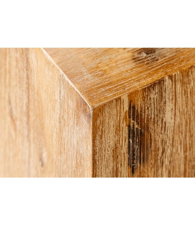 Invicta Interior Massief houten decoratieve kolom COLUMNA 75cm acacia teak grijs gekalkt bijzettafel - 38433