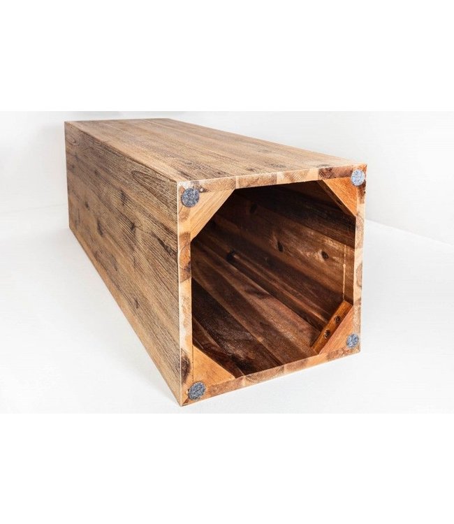 Invicta Interior Massief houten decoratieve kolom COLUMNA 75cm acacia teak grijs gekalkt bijzettafel - 38433