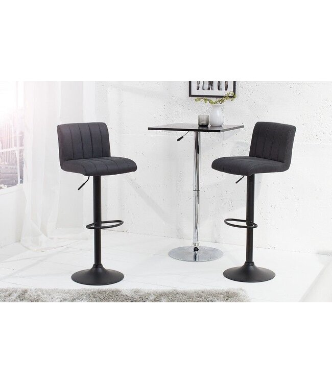 Invicta Interior Draaibare retro barkruk PORTLAND vintage grijze barkruk - 38457