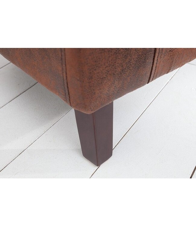 Invicta Interior Design loungestoel HEMINGWAY whiskybruin met armleuningen cocktailstoel massief houten poten - 38475