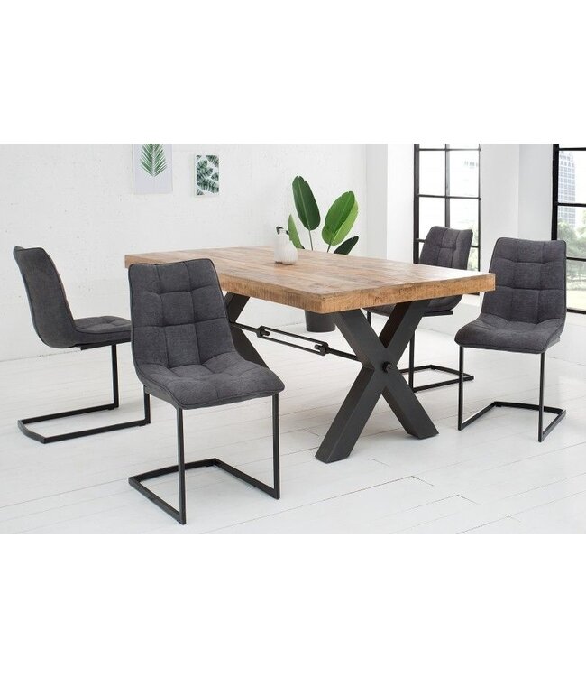 Invicta Interior Design sledestoel MIAMI donkergrijs metalen frame mat zwart - 38501