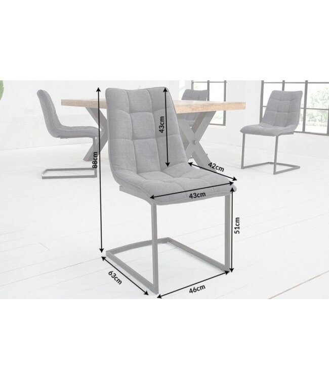 Invicta Interior Design sledestoel MIAMI donkergrijs metalen frame mat zwart - 38501