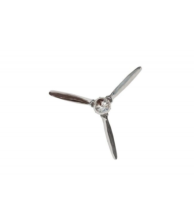 Invicta Interior Authentieke wanddecoratie SCREW III 90cm zilveren vliegtuigpropeller - 38540