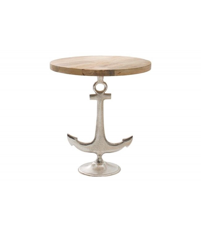 Invicta Interior Maritiem design bijzettafel SEVEN SEAS 50cm anker met mangohouten blad - 38542